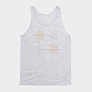 Pixel Snowflake Pattern Style 1 in Silver and Gold Tank Top